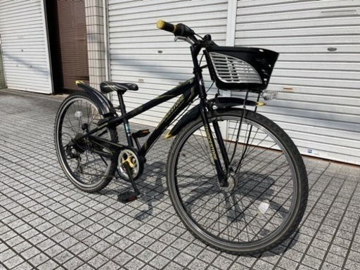 【ジュニアマウンテン】26インチ　6段変速　ブリヂストン製　LEDオートライト仕様　泥除け、前カゴ付　若林自転車　浜大津店　SALE中❗️