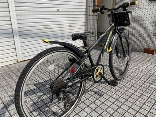 【ジュニアマウンテン】26インチ　6段変速　ブリヂストン製　LEDオートライト仕様　泥除け、前カゴ付　若林自転車　浜大津店　SALE中❗️