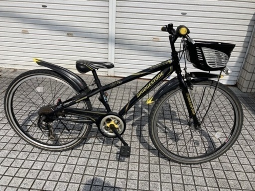 【ジュニアマウンテン】26インチ　6段変速　ブリヂストン製　LEDオートライト仕様　泥除け、前カゴ付　若林自転車　浜大津店　SALE中❗️