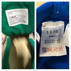 プール、海用のレギンス(90-95㎝)とasicsの靴(15㎝ )、ハンガー の画像