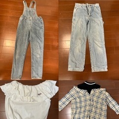 お値下げしました　
女子の夏服　ジーンズ　オーバーオール&服
