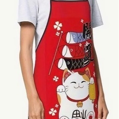 新品未使用　招き猫のエプロン〈熊の画像