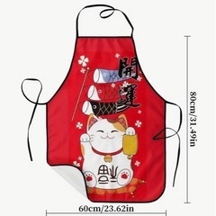 新品未使用　招き猫のエプロン〈熊の画像