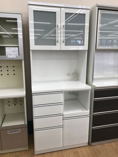 ★ジモティ割あり★ ニトリ 食器棚 ホワイト H201×W80×D51 クリーニング済み KJ5581