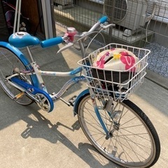 子ども用自転車22インチ現状渡しヘルメット付きの画像