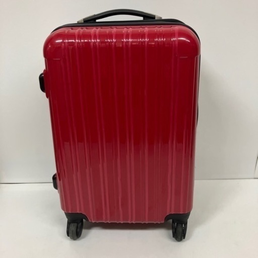 ロ2407-303 キャリーケース レッド キズ・汚れあり 中古 容量不明