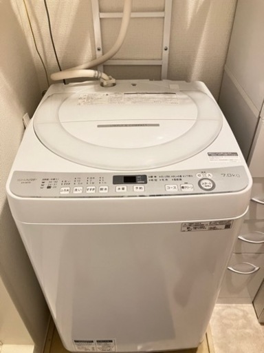 【明日引取1000円引】SHARP 全自動電気洗濯機ES-GE7D-W 7kg 2020年製