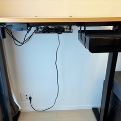 FLEXISPOT EF1 昇降デスク　黒脚 天板メープル の画像