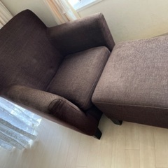 一人用ソファ　オットマン付きの画像