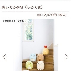 すみっコぐらし しろくま ぬいぐるみ Mサイズの画像