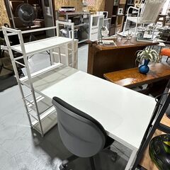 ★デスク＆チェア★ パソコンデスク ワークデスク 白 チェアSE...