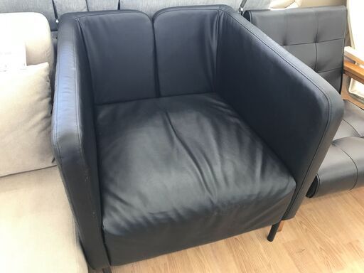 ★ジモティ割あり★  1人掛けソファ ブラック  クリーニング済み KJ5596
