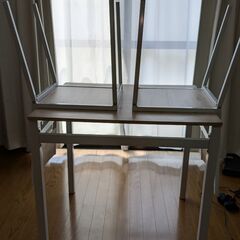 ドリス ダイニングテーブル+椅子2脚 3点セットの画像