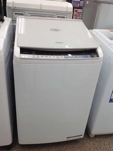 「ジモティー見た」で5％OFF！【8kg/4.5㎏全自動洗濯乾燥機】8kg/4.5kg全自動洗濯乾燥機 HITCHI 日立 BW-DV80A 8kg 4.5㎏ 2016年製:ホワイト