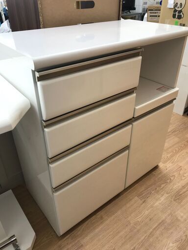 ★ジモティ割あり★  レンジ台 ホワイト H100×W90×D48 クリーニング済み KJ5600