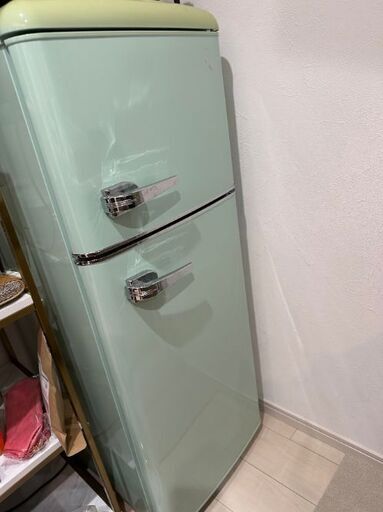 オシャレ　冷蔵庫　レトロ　オーヤマ
