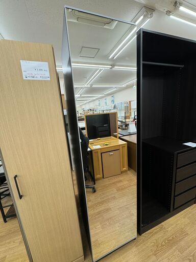 ★ジモティ割あり★ IKEA ミラー付クローゼット ダークブラウン H202×W50×D61 クリーニング済み KJ5602