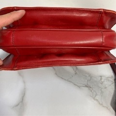 ☆値下げ☆N2407-322 PLINIO VISONA ミニショルダーバッグ レッド レザー キズ汚れ有りの画像