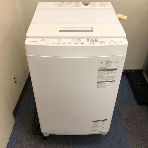 【動作OK】TOSHIBA 東芝 AW-7D8 電気洗濯機 ホース 説明書付属 2019年製 中古