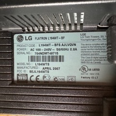 モニタ  ーLG L194WT-BF の画像
