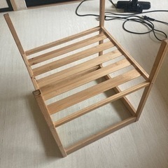 小さめのサイドテーブル　コーヒーテーブル　白木+ガラス天板の画像