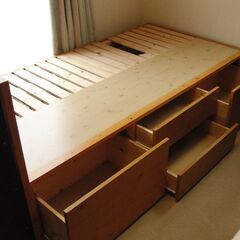 収納付きベッド(木製)