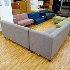 ☆ジモティ割あり☆ 収納付きL字ソファー 4人掛けソファー グレー系
