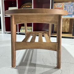 ★センターテーブル★ ガラスタイル モザイクタイル 楕円 木製 レトロモダン ポップ ラック付き W900の画像