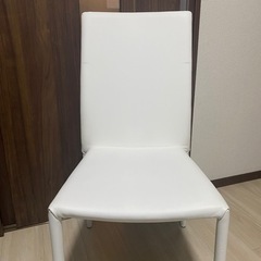 ダイニングチェア/フェイクレザー/ホワイトの画像