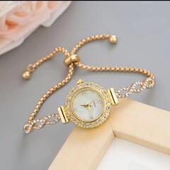 未開封☆調節可能なプルストラップクォーツ腕時計 ブレスレット ファッショナブルの画像