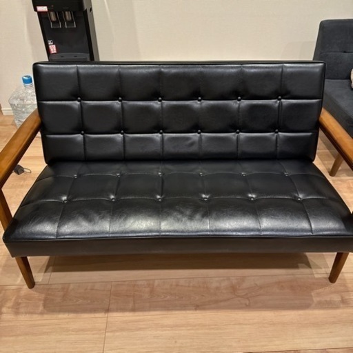 カリモク60 kチェア 2シーター 黒色