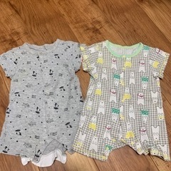 ベビー半袖ロンパース2枚セット