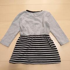 チャンピオン【90cm】子供 ベビー服 長袖 ワンピース 女の子 グレーの画像