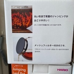 HARIO(ハリオ) ジャンピングリーフポット ブラック 600ml 日本製 JPL-60-B   　2個セット　紅茶やお茶の好きな方に。の画像