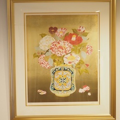 リトグラフ　堀文子　ウルビーノの壺　絵画