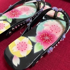 【未使用品　タグ付き】マザウェイズ　女の子キッズ浴衣用　下駄　の画像