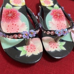 【未使用品　タグ付き】マザウェイズ　女の子キッズ浴衣用　下駄　の画像