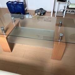 <お譲りします> コーヒーテーブル120cm ガラス天面