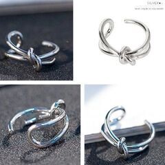 アシンメトリー/結び目シルバーリング（新品）13号の画像