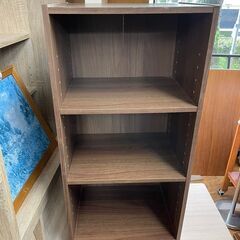カラーボックス　No.10324　ブラウン　収納　棚　【リサイクルショップどりーむ鹿大前店】の画像