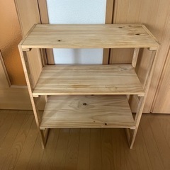 　受け渡し予定者決定　木製ラック　棚