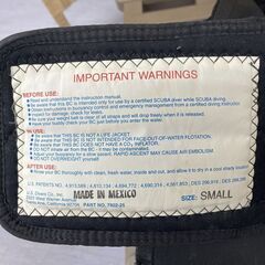 AQUALUNG COUSTEAU BCジャケット サイズS アクアラング ダイビング用品 現状品 札幌市手稲区の画像
