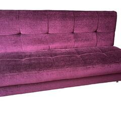 FranceBed　フランスベッド ソファベッド AG-アルマN2 3人掛け ファブリック パープル 美品 　直接引取OK　地域限定有料配送サービスあり‼