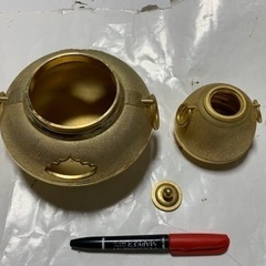 茶道具 茶釜 風炉釜 金色 緣起物　ゴールドの画像
