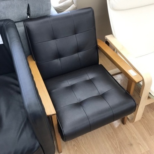 ★ジモティ割あり★  一人掛けソファ　 ブラック  クリーニング済み KJ5617\t\t\t\t\t\t\t\t