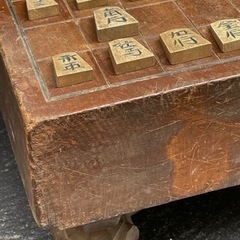 レトロ　将棋盤　手彫り　将棋駒の画像