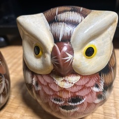 フクロウ　飾り物　貯金箱　2個の画像