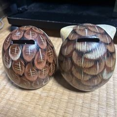 フクロウ　飾り物　貯金箱　2個の画像