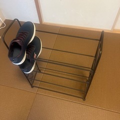 【中古・美品】 ワイヤーシューズラック ４段の画像