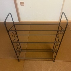 【中古・美品】 ワイヤーシューズラック ４段の画像